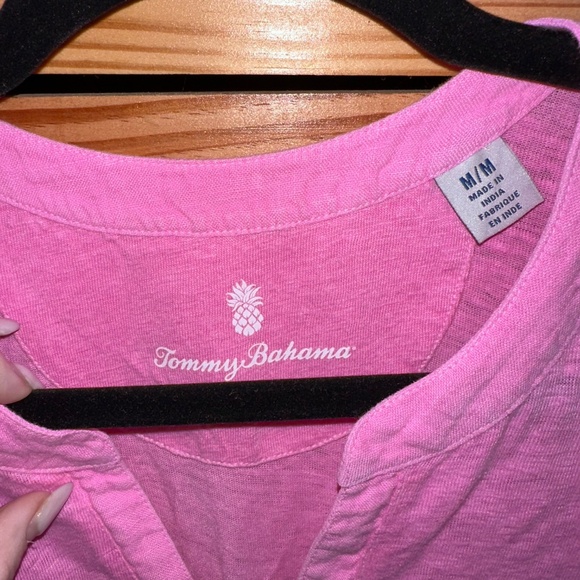 TOMMY BAHAMA LINEN WOMEN'S SIZE MEDIUM HENLEY SLEEVELESS TOP - Picture 3 of 5
